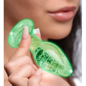 Glow-in-the-dark Glass Anal Plug Medium