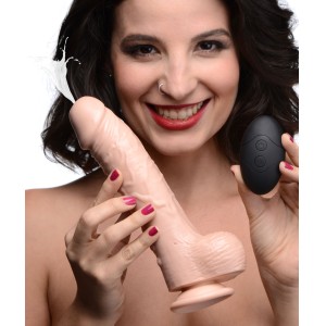 8.5 Inch Vibrating Squirting Dildo With Remote Control Light