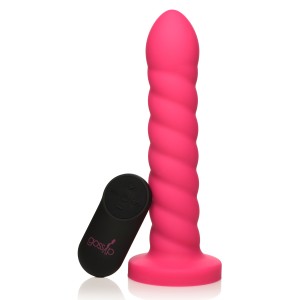 21x Soft Swirl Silicone Rechargeable Vibrator With Control Magenta