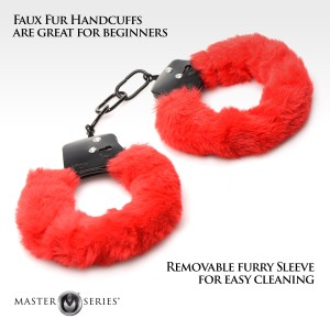 Cuffed In Fur Furry Handcuffs Red