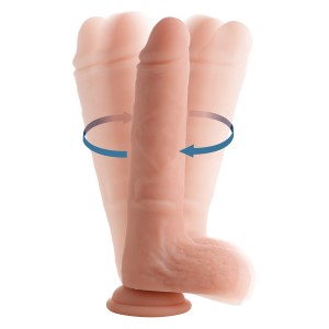 Vibrating And Rotating Remote Control Silicone Dildo With Balls 8 Inch