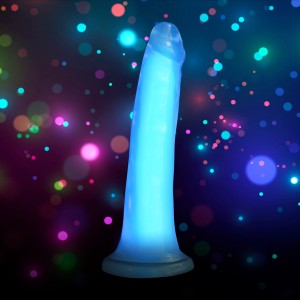 7 Inch Glow-in-the-dark Silicone Dildo Blue