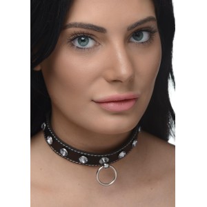 Rhinestone Choker With O-ring Clear