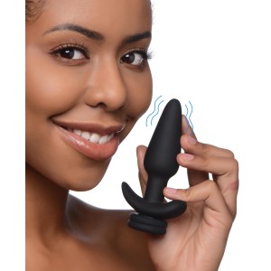 Interchangeable 10x Vibrating Silicone Anal Plug With Remote Small