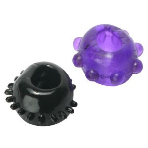 2 Gummy Cock Rings Black 48 Pack
