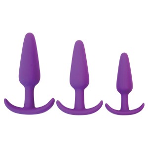 Rump Rockers 3 Piece Silicone Anal Plug Set Purple
