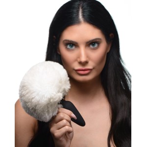 Large Anal Plug With Interchangeable Bunny Tail White