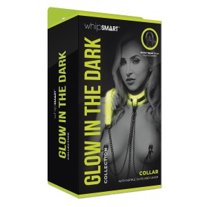 Whipsmart Glow In The Dark Collar With Nipple Clips And Leash