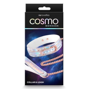 Cosmo Bondage Collar & Leash Rainbow