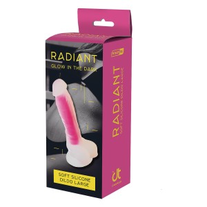 Radiant Soft Silicone Glow In The Dark Dildo Large Pink