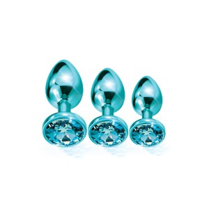 Nixie Metal Butt Plug trainer set, Blue Metallic