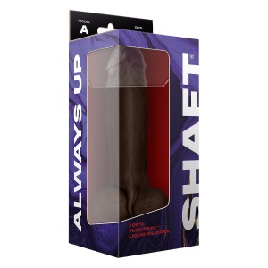 Shaft Model A 9.5 Inch Liquid Silicone Dong With Balls Mahogany