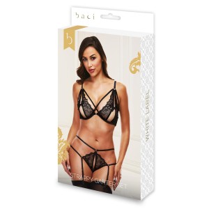 Strappy Garter Set Black, M/l