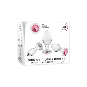 A&e Pink Gem Glass Plug Set