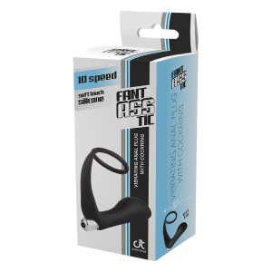 Fantasstic Vibrating Anal Plug With Cockring Black