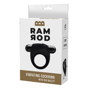 Ramrod Vibrating Cockring With Big Bullet Black