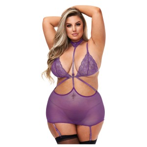 Strappy Mini Dress & G-string Set, Xl