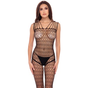 Neo Geo Crotchless Bodystocking Black, Os