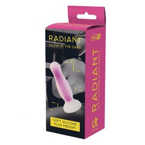 Radiant Soft Silicone Glow In The Dark Plug Medium Purple