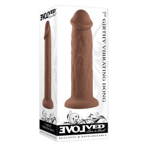 Evolved 7inch Girthy Vibrating Dong Dark Flesh