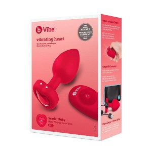 Vibrating Heart Shape Jewel Plug Ml Red