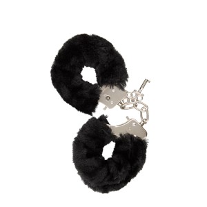 Gp Furry Handcuffs Black