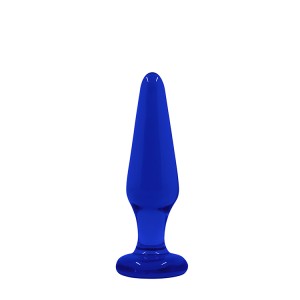 Crystal Tapered Glass Plug Medium Blue