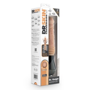 Dr. Skin Silicone Dr. Knight Thrusting Gyrating Vibrating Dildo Beige