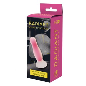 Radiant Soft Silicone Glow In The Dark Plug Large Pink