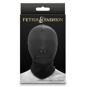 Fetish & Fashion Zippered Mouth Hood Black
