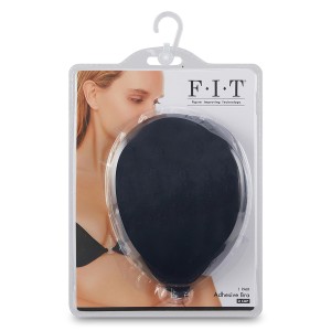Fit Cloth Adhesive Silicone Bra Black Cup D