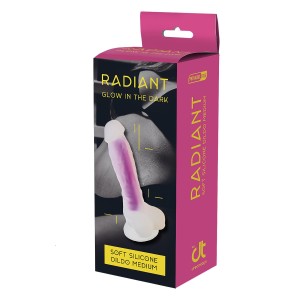 Radiant Soft Silicone Glow In The Dark Dildo Medium Purple