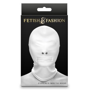 Fetish & Fashion Zippered Mouth Hood White
