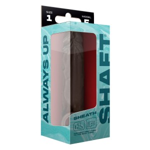 Shaft Sheath Model F Size 1 7.8 Inch Liquid Silicone Sleeve Mahogany