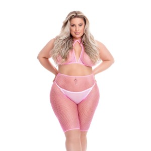 Sunset Glow Bike Short Set Pink, Plus Size