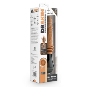 Dr. Skin Silicone Dr. Arthur Thrusting Gyrating Vibrating Dildo Tan