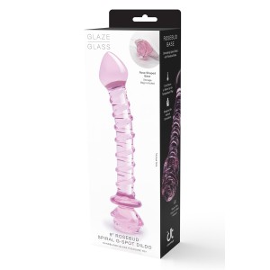 Glaze Glass Rosebud Spiral G-spot Dildo