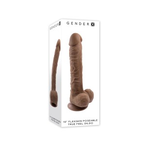 Gender X 10 Inch 25 Cm Flexskin Poseable True Feel Dildo Dark