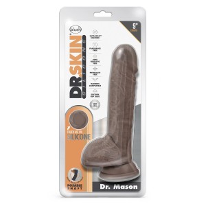 Dr. Skin Silicone Dr. Mason 9 Inch Dildo With Suction Cup Chocolate