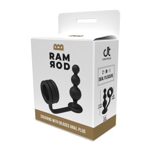 Ramrod Cockring With Beaded Anal Plug