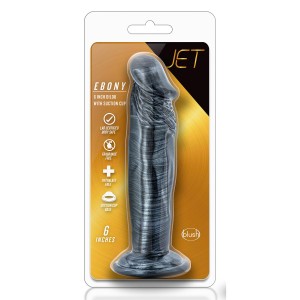 Jet Ebony 6inch Dildo Ebony Metallic