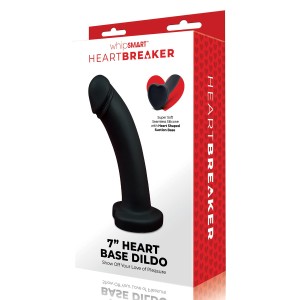 Heartbreaker 7inch Silicone Dildo Heart Base Black