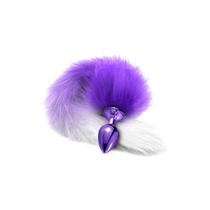 Nixie Metal Butt Plug With Ombre Tail, Purple Metallic
