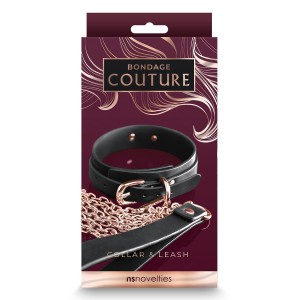 Bondage Couture Collar And Leash Black