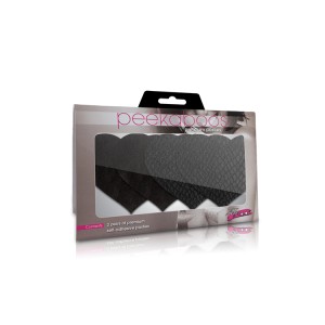 Peekaboo Pasties Classic Black Hearts