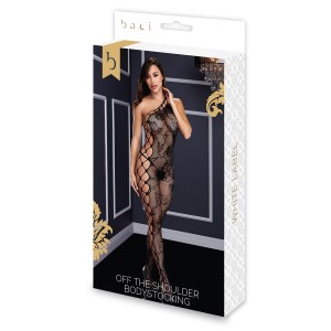Baci Off The Shoulder Bodystocking Black, Os
