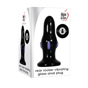 A&e Rear Rocker Vibrating Glass Anal Plug