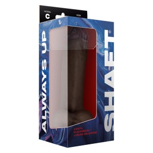 Shaft Model C 9.5 Inch Liquid Silicone Dong With Balls Mahogany