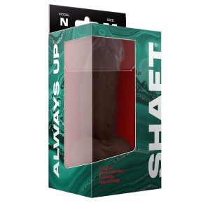 Shaft Model N 7.5 Inch Liquid Silicone Dong With Balls Mahogany