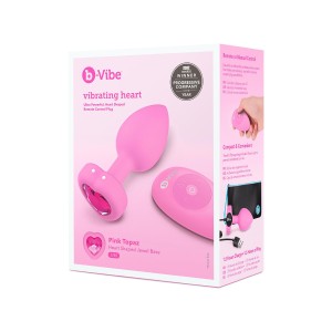 Vibrating Heart Shape Jewel Plug Sm Pink